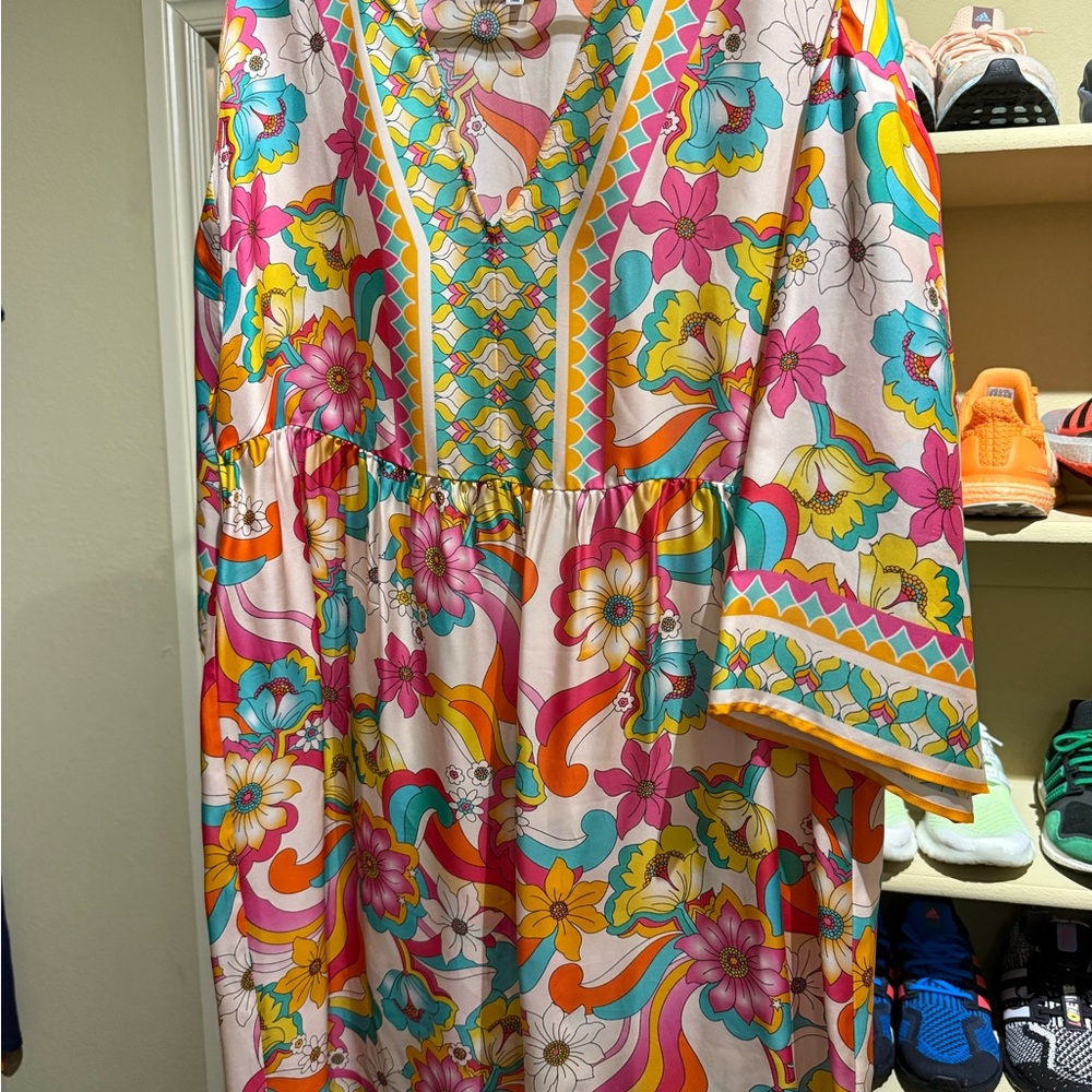 Johnny Was Multicolor Floral Dress